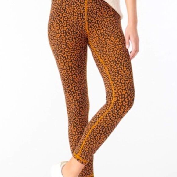 J. CREW WEEKEND 7/8 Leggings Women’s SZ XXS High Rise Leopard Print Stretch NEW - Picture 2 of 6
